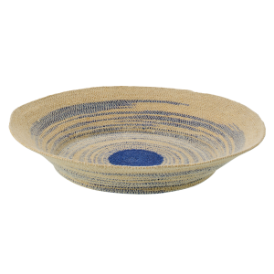 J-Line schaal Decoratief Gestreept – zeegras – naturel/blauw J-Line schaal Decoratief Gestreept – zeegras – naturel/blauw