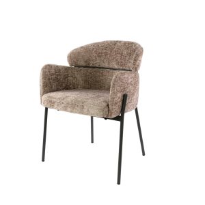 Giga Meubel Eetkamerstoel Curva – Champagne Stof – Set van 2 Giga Meubel Eetkamerstoel Curva – Champagne Stof – Set van 2
