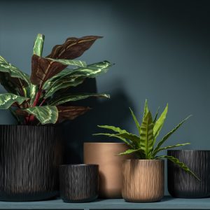 J-Line bloempot Gen – keramiek – zwart – medium – 2 stuks – Ø 15 cm J-Line bloempot Gen – keramiek – zwart – medium – 2 stuks – Ø 15 cm