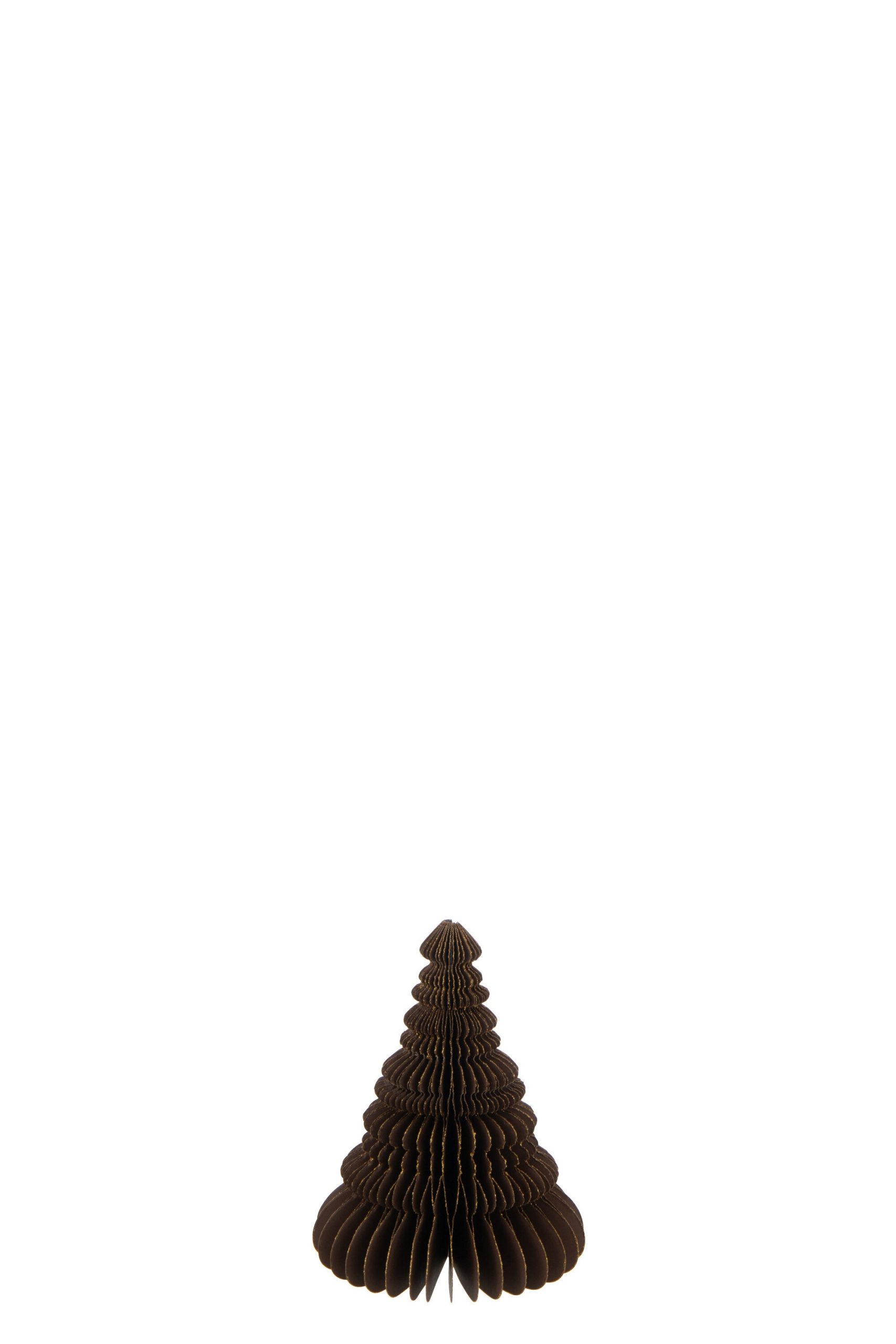 J-Line kersthanger Kerstboom - papier - bruin - small - 2 stuks
