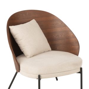 J-Line loungestoel – multiplex/metaal – bruin/beige J-Line loungestoel – multiplex/metaal – bruin/beige