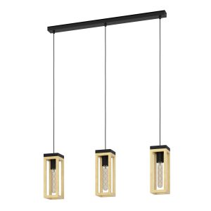 EGLO hanglamp Nafferton – e27 – 80 cm – zwart/bruin EGLO hanglamp Nafferton – e27 – 80 cm – zwart/bruin