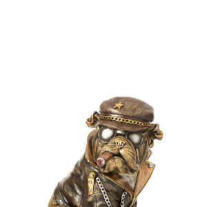 J-Line decoratie Bulldog Sigaret A – polyresin – bruin