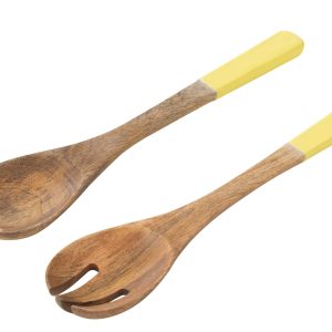 J-Line slabestek – mangohout – geel/naturel – 2 stuks J-Line slabestek – mangohout – geel/naturel – 2 stuks