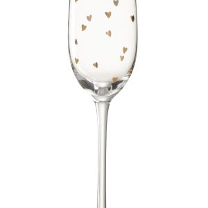 J-Line glas champagne Hart – glas – transparant/goud J-Line glas champagne Hart – glas – transparant/goud