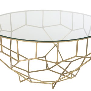 J-Line tafel Moza – metaal/glas – goud
