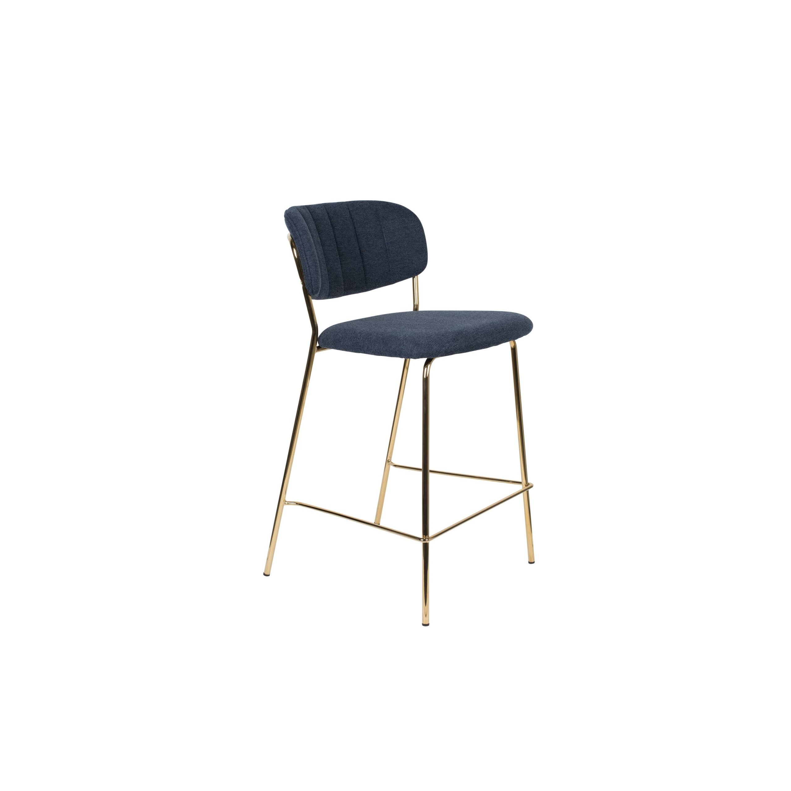 Housecraft Living Jolien Barkrukken rugleuning 65 cm Goud/ Donkerblauw