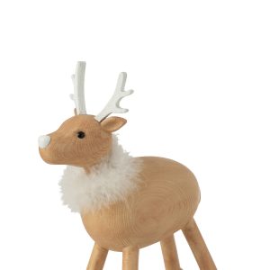 J-Line figuur Hert Vacht – polyresin – naturel/wit – large J-Line figuur Hert Vacht – polyresin – naturel/wit – large