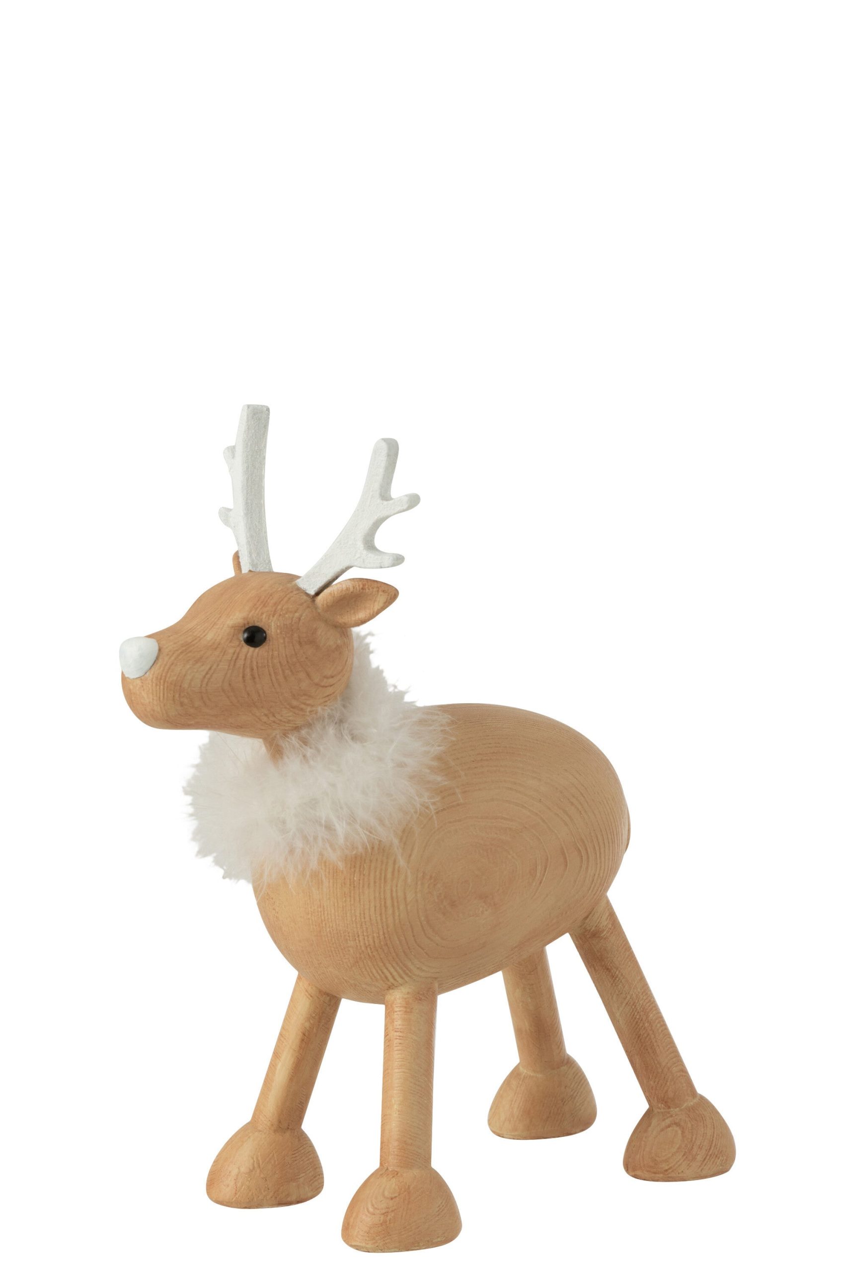 J-Line figuur Hert Vacht - polyresin - naturel/wit - large
