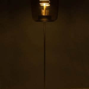 J-Line vloerlamp – glas – bruin – LED lichtjes