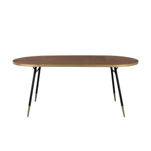 Housecraft Living Denise Eettafel Ovaal 200×90 cm Hout Bruin/ Goud