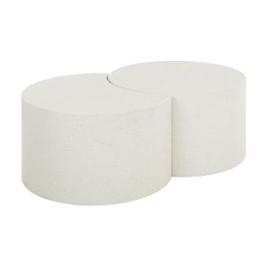 Giga Meubel Salontafel Stone Moonset – Wit Marmer – Set van 2 Giga Meubel Salontafel Stone Moonset – Wit Marmer – Set van 2