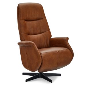 Furnhouse relaxfauteuil Delta – Cognacbruin – Draaibaar – 79x90x114 Furnhouse relaxfauteuil Delta – Cognacbruin – Draaibaar – 79x90x114