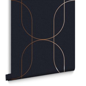 Graham & Brown Vliesbehang – Palais Navy & Copper – 10mx53cm