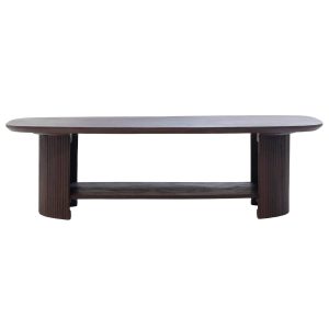 Giga Meubel Salontafel Lorna – Deens Ovaal Donkerbruin Hout – 130x70x3