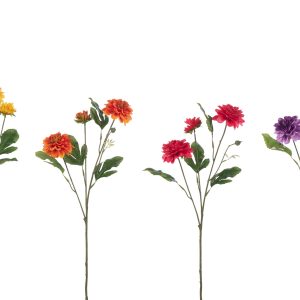 J-Line bloem Dahlia Ying – kunststof – mix – 4 stuks J-Line bloem Dahlia Ying – kunststof – mix – 4 stuks