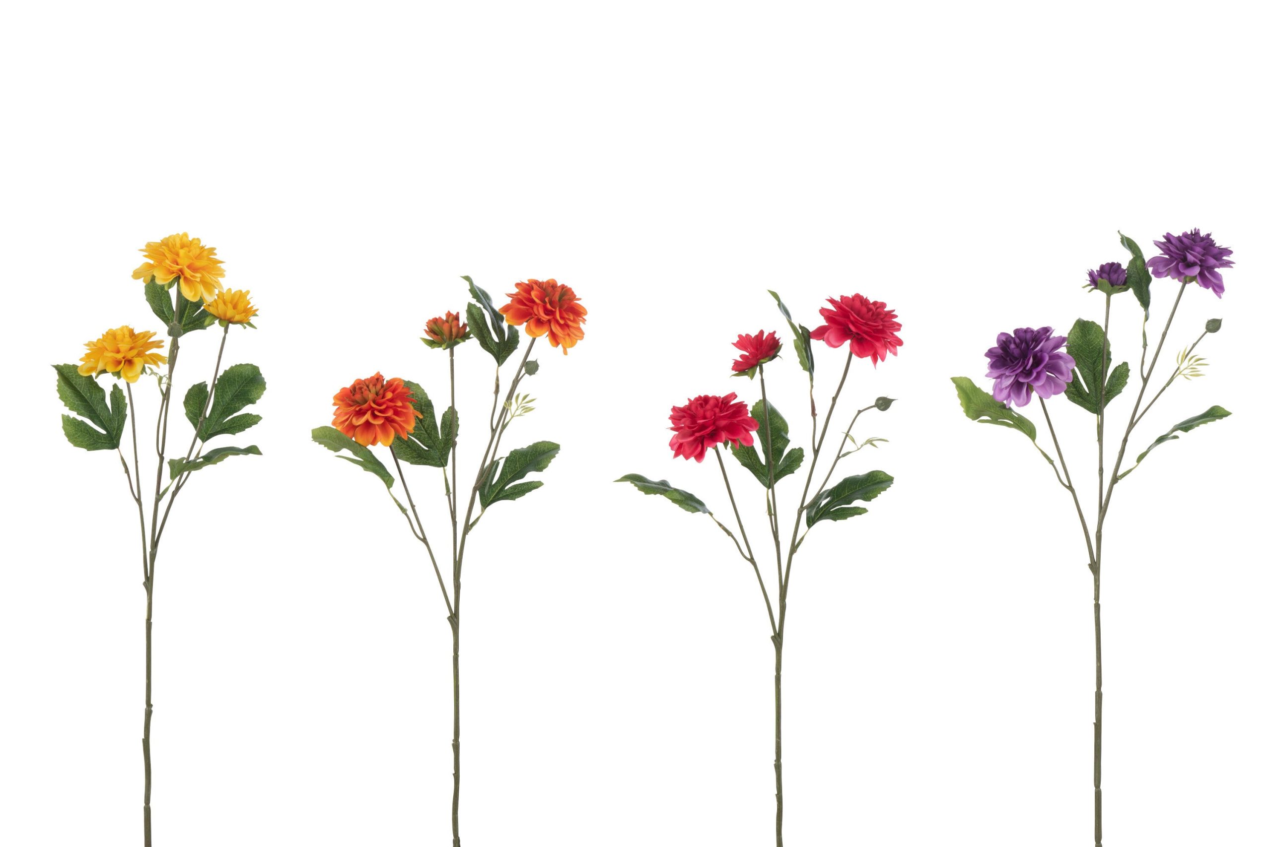 J-Line bloem Dahlia Ying - kunststof - mix - 4 stuks