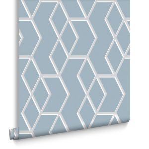 Graham & Brown Vliesbehang – Archetype Blue Silver – 10mx52cm Graham & Brown Vliesbehang – Archetype Blue Silver – 10mx52cm