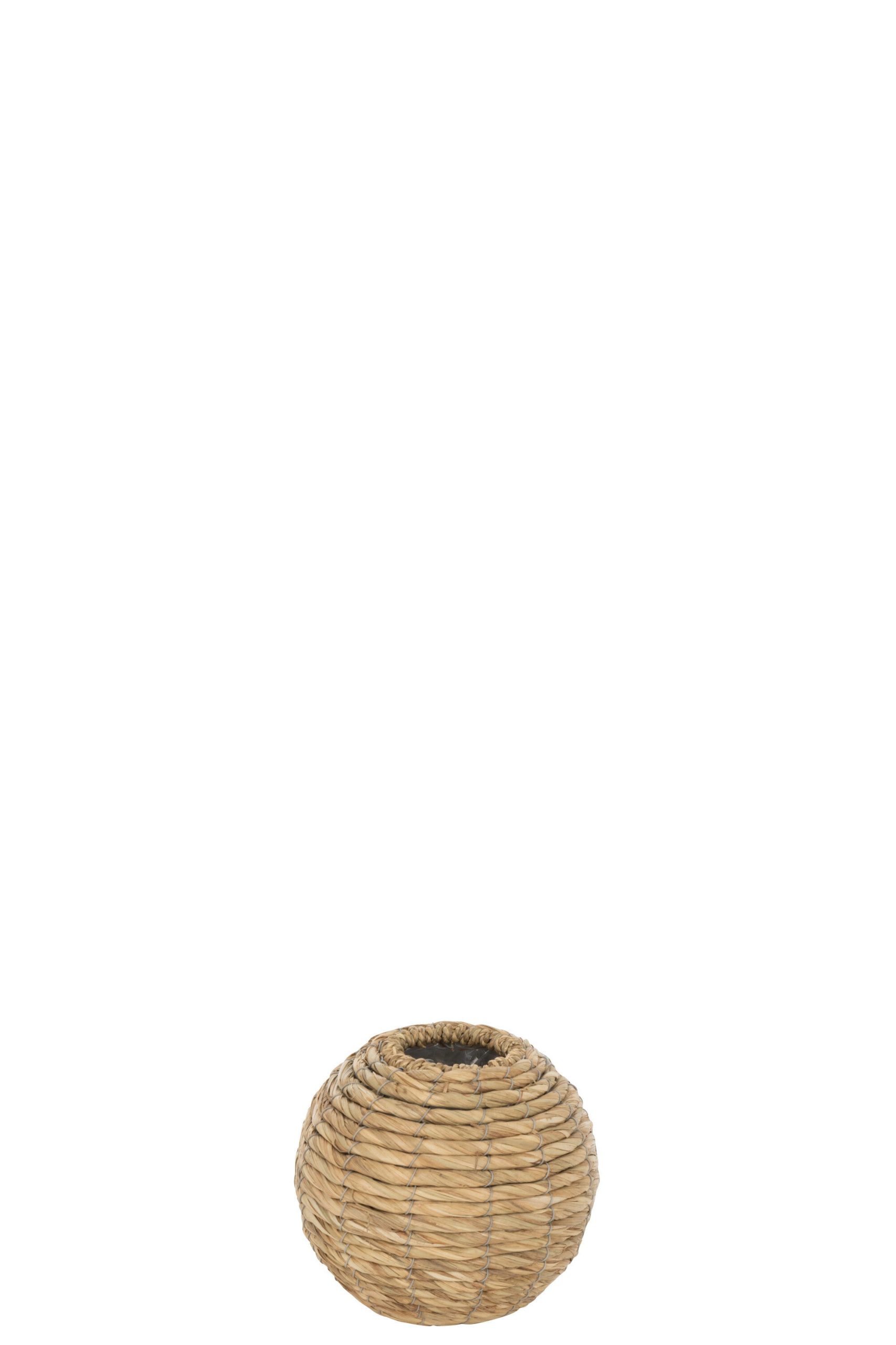 J-Line vaas Yumi Bol - bamboe - naturel - extra small - 2 stuks - Ø 17