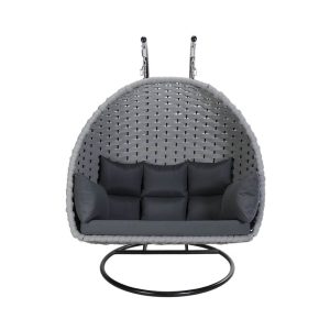 HOME DELUXE Hangstoel van touwwerk CADEIRA lichtgrijs – 2-zits HOME DELUXE Hangstoel van touwwerk CADEIRA lichtgrijs – 2-zits