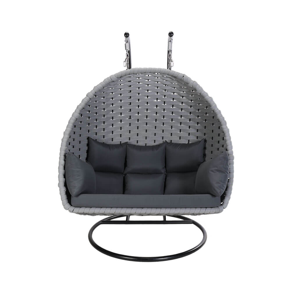 HOME DELUXE Hangstoel van touwwerk CADEIRA lichtgrijs - 2-zits