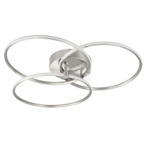 Highlight plafondlamp Circles – 1 lichts – 49 x 10 cm – mat chroom