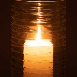 J-Line windlicht Strepen – glas – transparant – large J-Line windlicht Strepen – glas – transparant – large