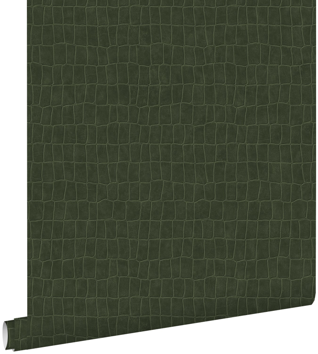 ESTAhome behang krokodillenhuid vergrijsd olijfgroen - 53 cm x 10.05 m