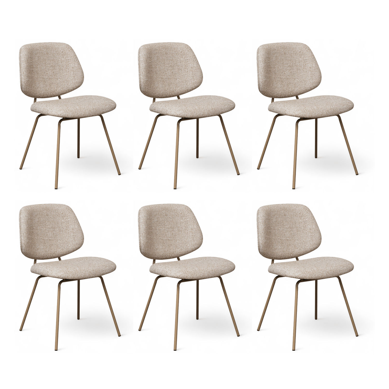 Furnhouse eetkamerstoel Sofia - Beige - Stof (Bouclé) - Set van 6