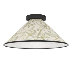 EGLO plafondlamp Oxpark – e27 – ø 42 cm – zwart/wit/groen – bamboe EGLO plafondlamp Oxpark – e27 – ø 42 cm – zwart/wit/groen – bamboe