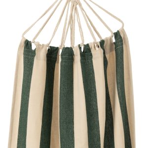 J-Line hangmat Brede Strepen – katoen/polyester – donkergroen/ecru J-Line hangmat Brede Strepen – katoen/polyester – donkergroen/ecru