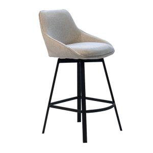 Giga Meubel Barstoel Roos – Stof/Metaal – Beige – Set van 2 Giga Meubel Barstoel Roos – Stof/Metaal – Beige – Set van 2