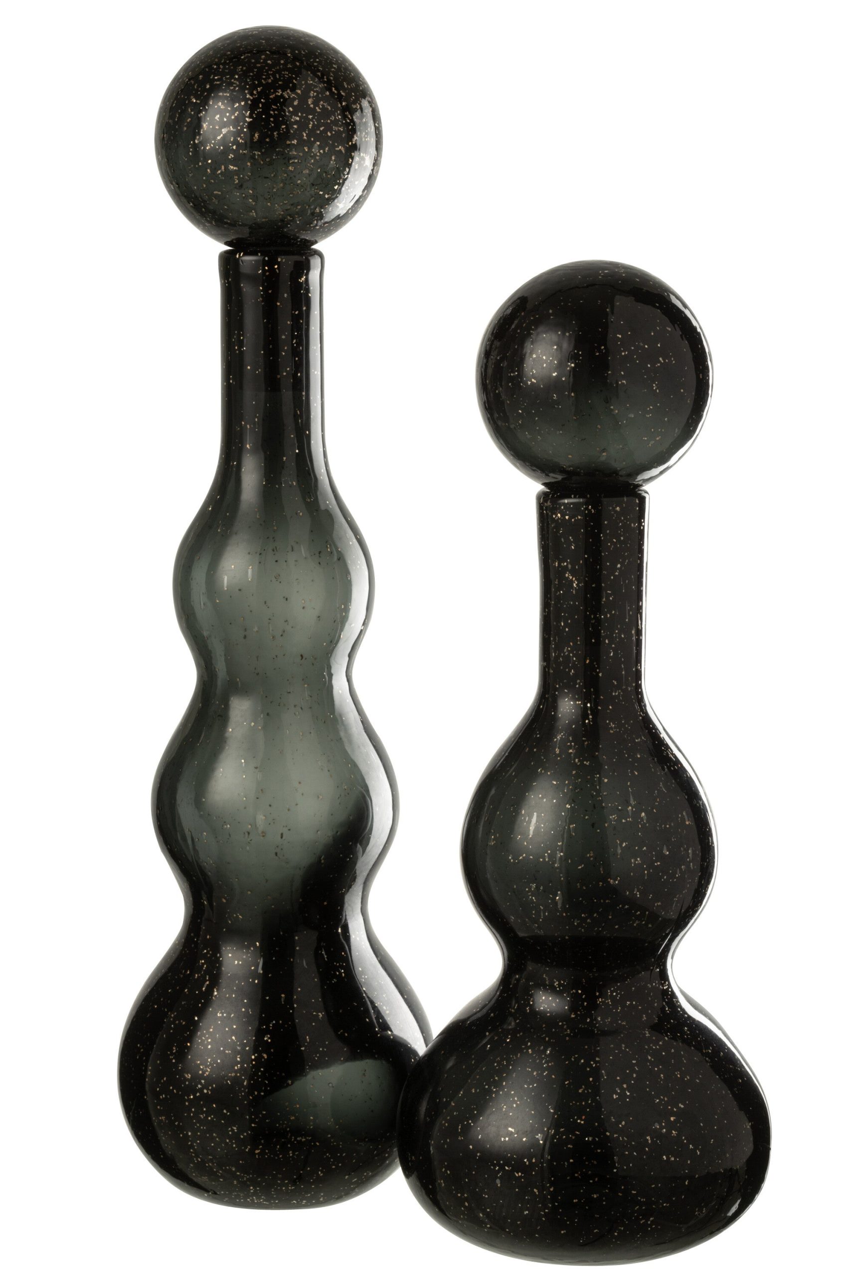 J-Line decoratoe Fles + Stop Carol - glas - zwart - large