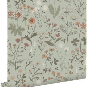 ESTAhome behang veldbloemen vergrijsd mintgroen – 53 cm x 10.05 m – 13 ESTAhome behang veldbloemen vergrijsd mintgroen – 53 cm x 10.05 m – 13