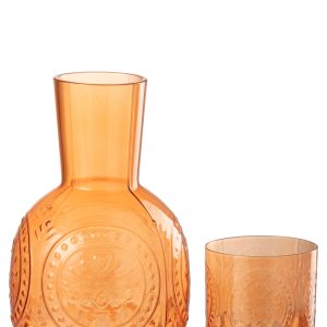 J-Line karaf + glas Maya – glas – oranje J-Line karaf + glas Maya – glas – oranje