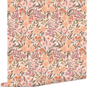ESTAhome behang bloemen vergrijsd groen, roze en paars – 50 x 900 cm – ESTAhome behang bloemen vergrijsd groen, roze en paars – 50 x 900 cm –