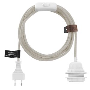 HOOPZI Pendelsnoer – off white – linnen – 4.5 meter – max 40W – fittin