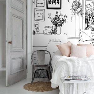ESTAhome fotobehang tekening woonkamer zwart wit – 325.5 x 279 cm – 15 ESTAhome fotobehang tekening woonkamer zwart wit – 325.5 x 279 cm – 15