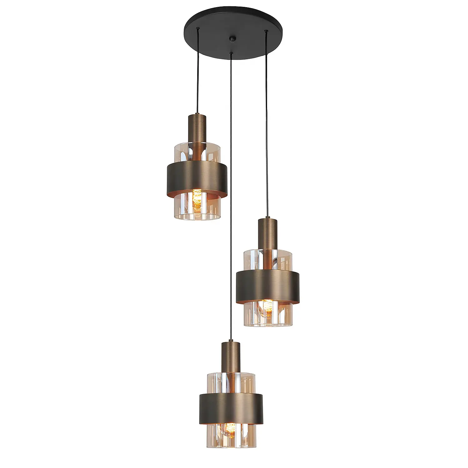 Highlight hanglamp Marrone - 3 lichts - 30 x 150 cm - brons