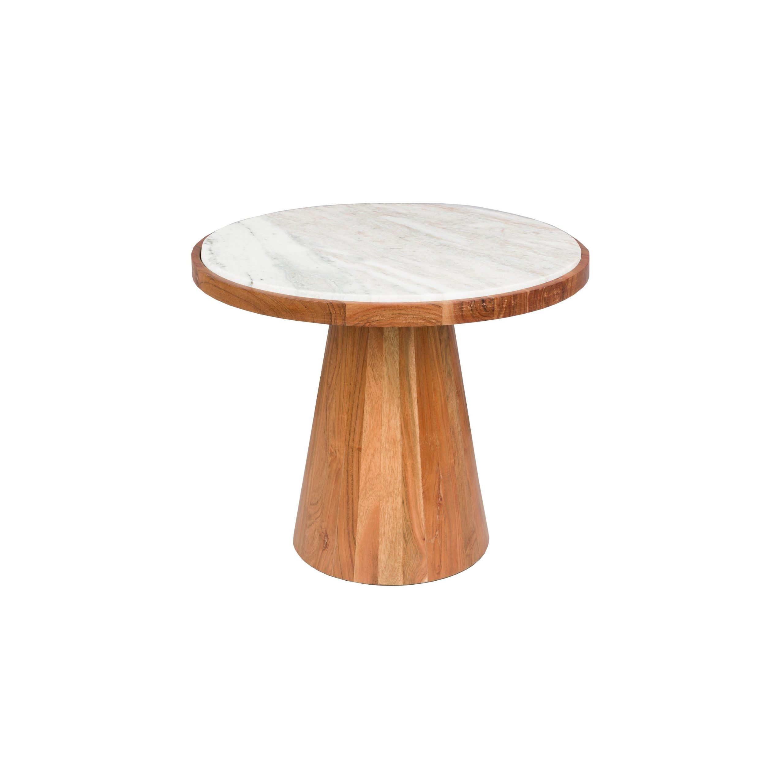 Housecraft Living Mees Salontafel Rond 50 cm Marmer/ Hout - Bruin