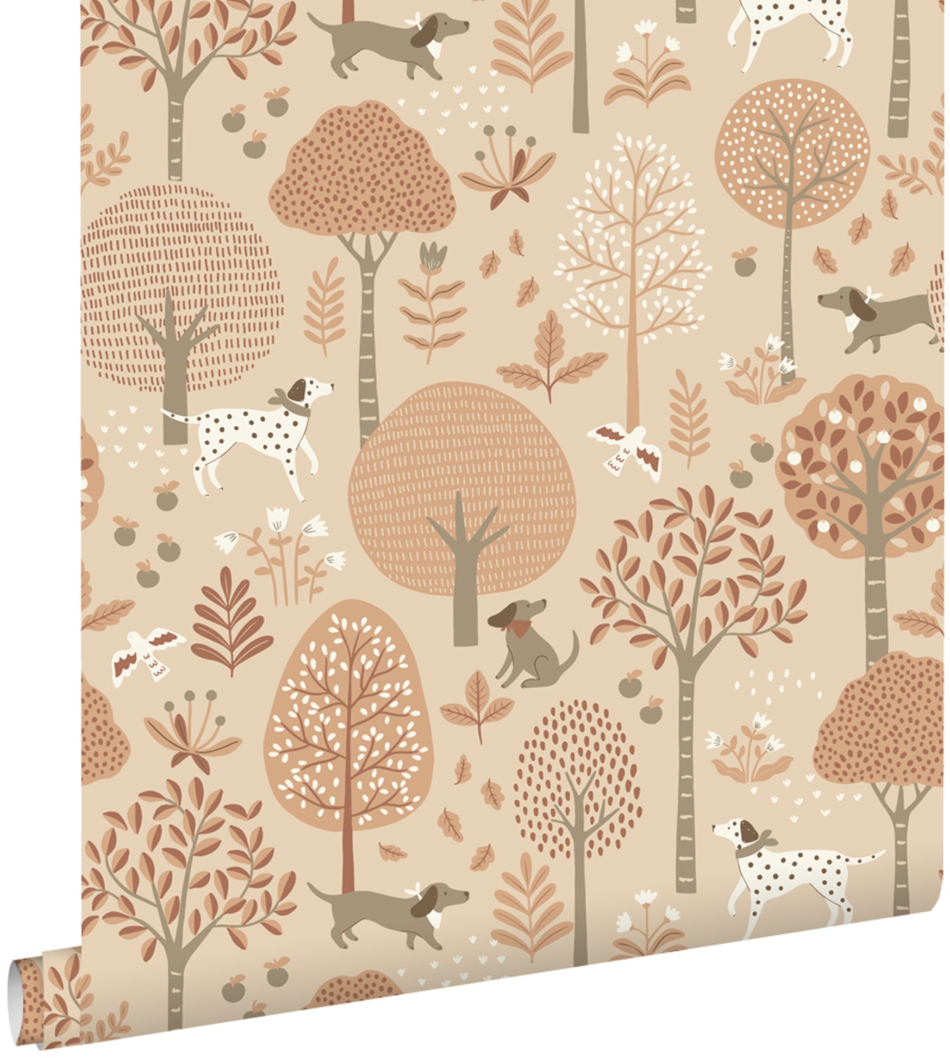 ESTAhome behang honden beige en terracotta roze - 53 cm x 10.05 m - 13