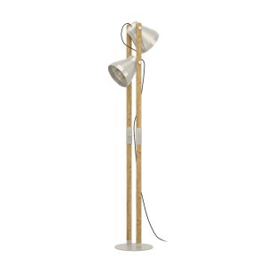 EGLO vloerlamp Cawton – e27 – 134,5 cm – grijs/bruin – hout EGLO vloerlamp Cawton – e27 – 134,5 cm – grijs/bruin – hout
