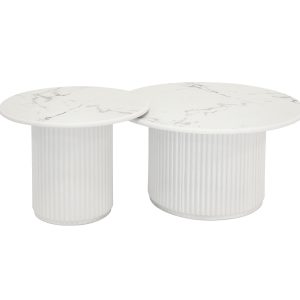 Furnhouse salontafel set Easy – Wit – Ø 60/80 cm Furnhouse salontafel set Easy – Wit – Ø 60/80 cm