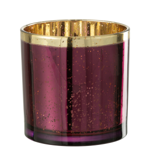 J-Line windlicht Rand – glas – goud/bordeaux – large J-Line windlicht Rand – glas – goud/bordeaux – large