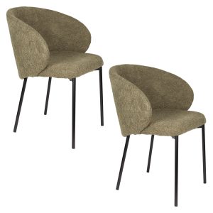 Housecraft Living Ayle Eetkamerstoelen Moss Groen – Set van 2