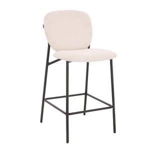 HOME DELUXE CELDA Bouclé Fluweel – Set van 1 Wit | Barstoelen HOME DELUXE CELDA Bouclé Fluweel – Set van 1 Wit | Barstoelen