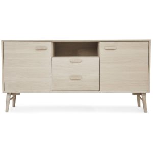 Furnhouse 3-deurs dressoir Porto – Witte olie – MDF, Eikenfineer – 42x