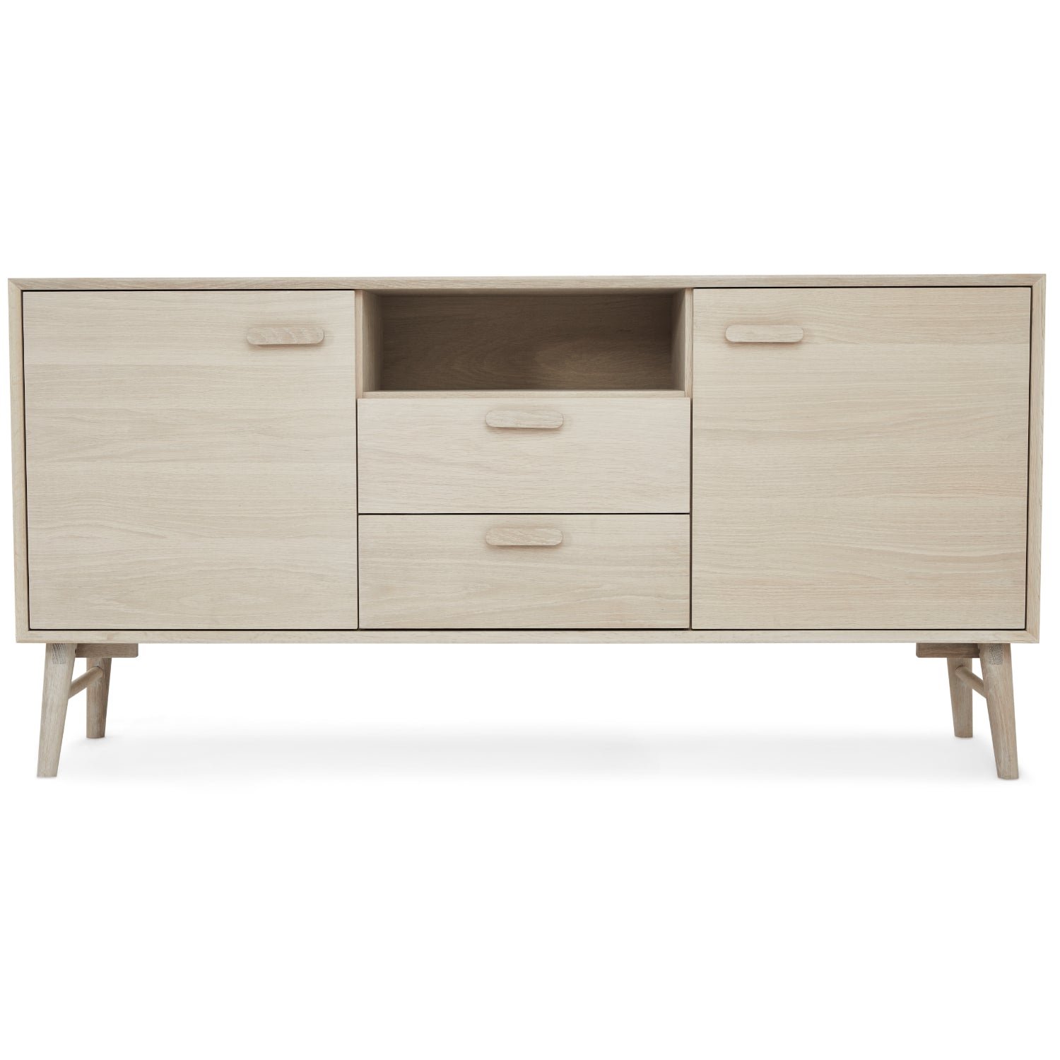 Furnhouse 3-deurs dressoir Porto - Witte olie - MDF, Eikenfineer - 42x