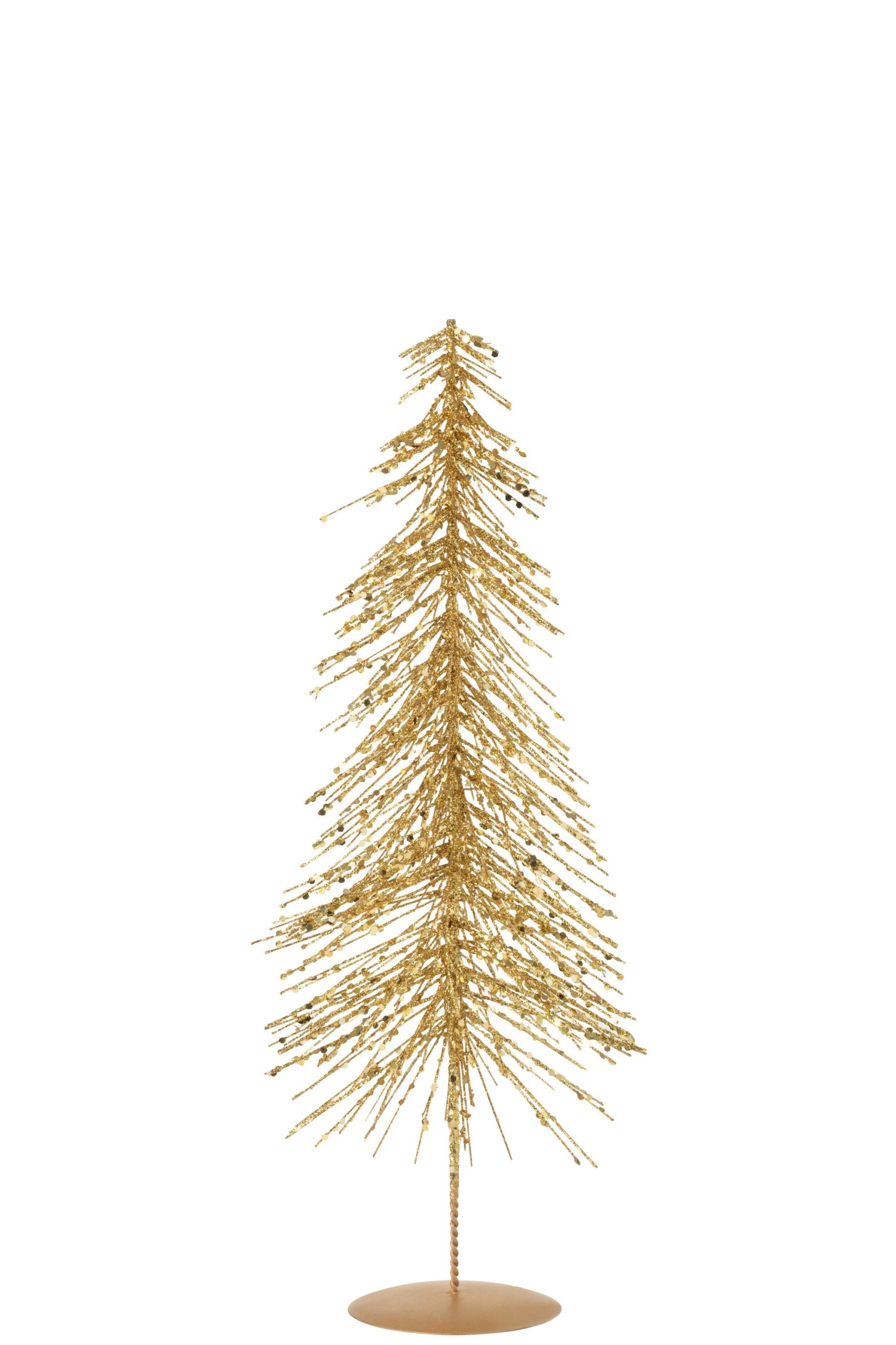 J-Line decoratie Kerstboom Glitters - kunststof - goud - medium
