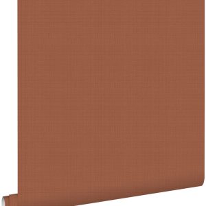 ESTAhome behang linnenstructuur terracotta – 53 cm x 10.05 m – 139369